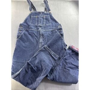Guide Gear Denim Bib Overalls Mens XL Utility Workwear Flannel Lined Blue Collar